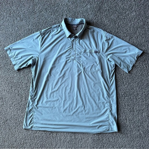 Mens Outdoor Research Astroman Short Sleeve Polo Cenote Blue UPF Size XXL - Picture 7 of 7